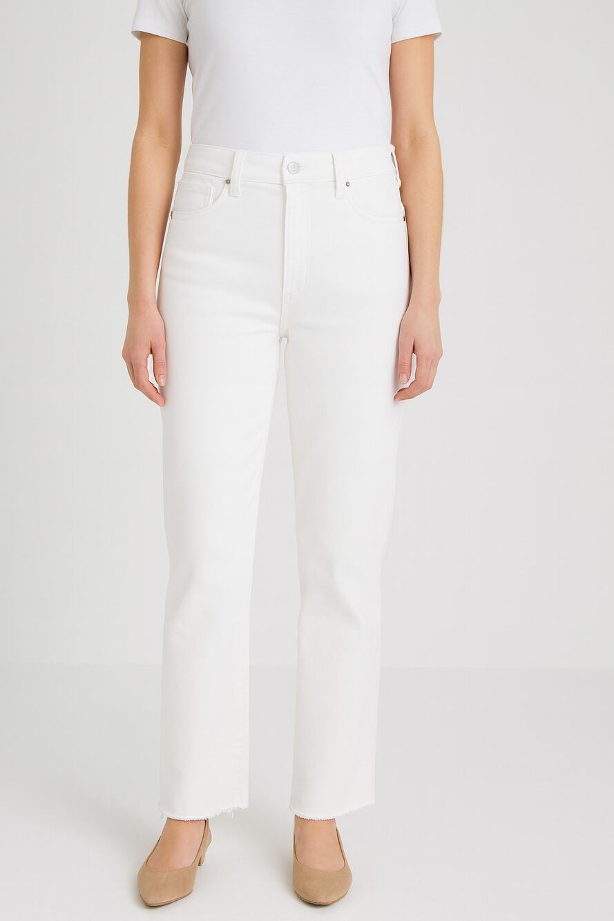 GAP Kick Fit High Rise Raw Hem Jeans Optic White 32 Tall (14T)